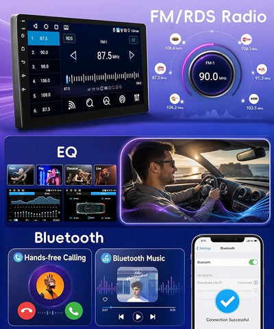 4G+64G Android 15 Car Stereo for Ford Escape/Kuga/Mazda Tribute 2007-2012, Rimoody 9" IPS Touchscreen Radio with Wireless Carplay Android Auto GPS/32 EQ/Bluetooth 5.0/5Ghz WiFi/AHD Backup Camera/SWC