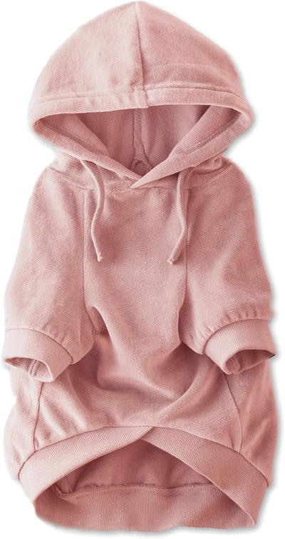 Pet Passion Cooper II Organic Cotton Velour Dog Hoodie Pet Coat for Small, Medium and Large Dogs, Pink, XX-Large (70-110 lbs)
