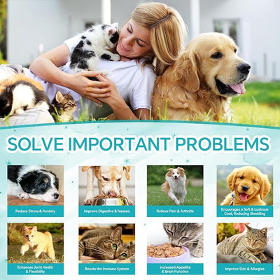 Woyamay Hemp Oil for Dogs and Cats - Hemp Oil Drops Rich in Omega 3, 6, 9 and Organic Extract Helps Pets with Аnxiеty, Pаin, Strеss, Slееp, Аrthritis, Sеizures Rеlief, Pets Calming Treat-1 Pack