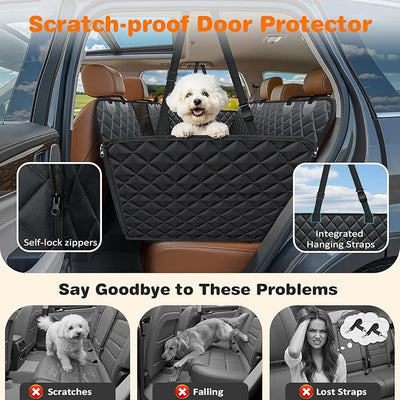 URPOWER Dog Car Seat Cover for Pets 100% Waterproof Seat Cover Hammock 600D Heavy Duty Scratch Proof Nonslip Durable Soft Back Seat Covers for Cars Trucks and SUVs