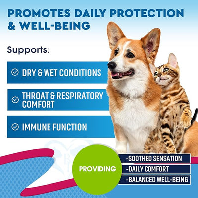 Kennel Cough Treatment & Natural Infection Medicine for Dogs & Cats - Respiratory & Cold Cough Relief - Collapse Trachea & Cat Asthma Support