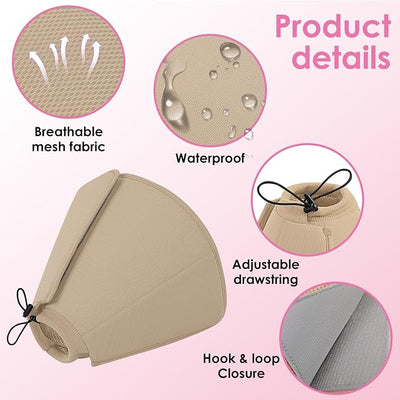 AOFITEE Soft Dog Cone, Adjustable Cones for Dogs After Surgery, Comfy Dog Cone Collar Alternative to Stop Licking, Elizabethan Recovery Collar for Large Dogs(Khaki,Large)