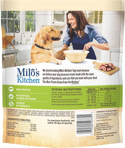 Milo's Kitchen Home-Style Dog Treats 100% Real Beef Sausage Slices With Rice 3 Oz.
