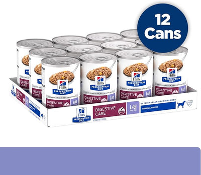 Hill's Prescription Diet i/d Low Fat Digestive Care Wet Dog Food, Chicken, 13 oz. Cans, 12-Pack
