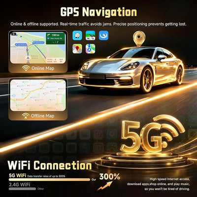 7''IPS Screen Car Radio for VW Jetta Tiguan Golf Passat MK5 MK6 T5 EOS Polo | 5Ghz WiFi,Android 15 4G+128G Radio Car Stereo with Wireless Carplay Android Auto,Type-C USB,5.0 Bluetooth 32EQ,FM/RDS,GPS