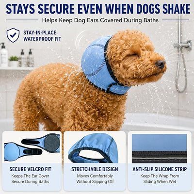 HOFi Dog Ear Covers for Bath: Waterproof Ear Protection to Block 99% Water | Reduce Ear Infections Risks During Bath Time - Designed for Small Breeds Dachshund/Westie/Shiba Inu
