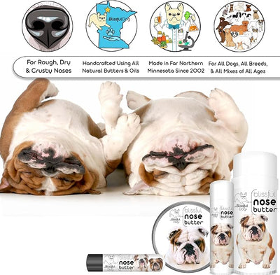 The Blissful Dog Bulldog Nose Butter, Versatile Dog Nose Balm for Dry Nose, Handcrafted Nose Moisturizer, Easy-to-Apply Dog Essentials, Unscented, 4 oz.