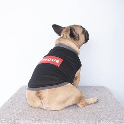 iChoue 2pcs French Bulldog Summer Cooling Shirt for Dogs UV Sun Protection Vest Sleeveless Breathable Tank Top English Pug Black Red Grey - Large