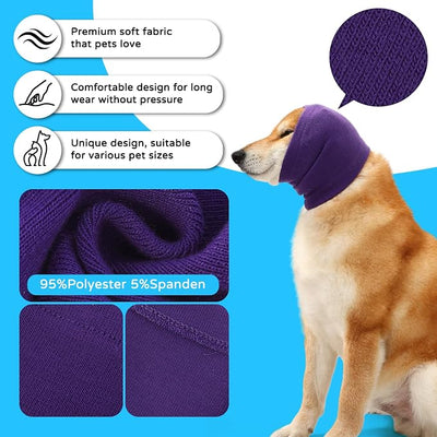 Dog Calming Hoodie Ear Muffs Noise Protection, Dog Hoodie Hematoma Ear Wrap, Ear Covers for Bath, Thunderstorms