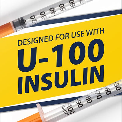 Easy Touch U-100 Pet Insulin Syringes for Dogs & Cats – 31G 1cc 5/16" Needle, Half-Unit Markings for Precise Dosing, Compatible with U-100 Insulin, Box of 100