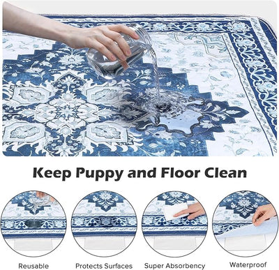 INVENHO 2PACK Washable Pee Pads for Dogs 60"x48" Reusable Dog Pads Extra Large Upgrade Non-Slip Dog Pee Pads Heavy Absorbency Puppy Pee Pads Quick Dry Whelping Pads/Waterproof Puppy Training Pad