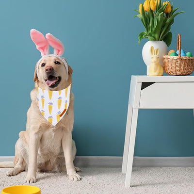 ADOGGYGO Easter Dog Bandana, Carrot Rabbit Pet Scarf, Premium Durable Fabric, Easter Bandanas for Extra Large Dogs Pets (X-Large)