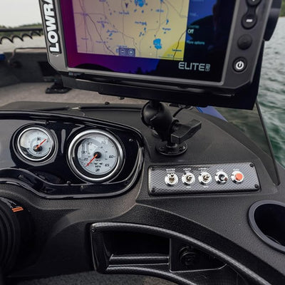 RAM MOUNTS Marine Electronics Mount, C Size 1.5" Ball with Short Arm, Drill-Down Mount for Fish Finders & Chartplotters, 6.25" x 2" Plate RAM-111U-B