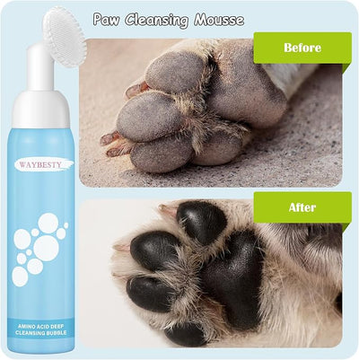 Lick-Safe Dog Paw & Nose Balm with Coconut Oil | 2.3oz Paw Wax, 1 Pcs Dog Paw Cleaner & Towel | Natural Moisturizer for Dry, Cracked Pads & Snout | Winter Snow, Road Salt & Hot Pavement Protector