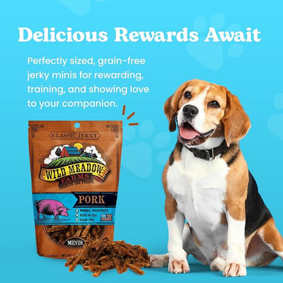 Classic Pork Minis, Soft Jerky Training Treats for Dogs, Grain-Free, All-Natural & Perfectly Sized for Training, High-Value Rewards in a Convenient 3.5 Ounce Pouch
