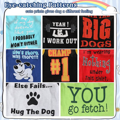 Saintrygo 8 Pieces Dog Shirts Pet Printed Clothes with Funny Letters Summer Pet T Shirts Cool Puppy Breathable Dog Outfit Soft Sweatshirt Cats(Cute Pattern,Small)