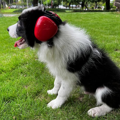 derYEP Dog Earmuffs for Hearing Protection 29dB NRR Ear Muffs Noise Protection (Medium, Red)