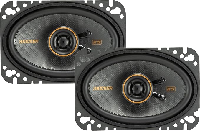 KICKER 51KSC4604 KS-Series 4x6 Coaxial Speakers with .5" tweeters, 4-Ohm, Pair