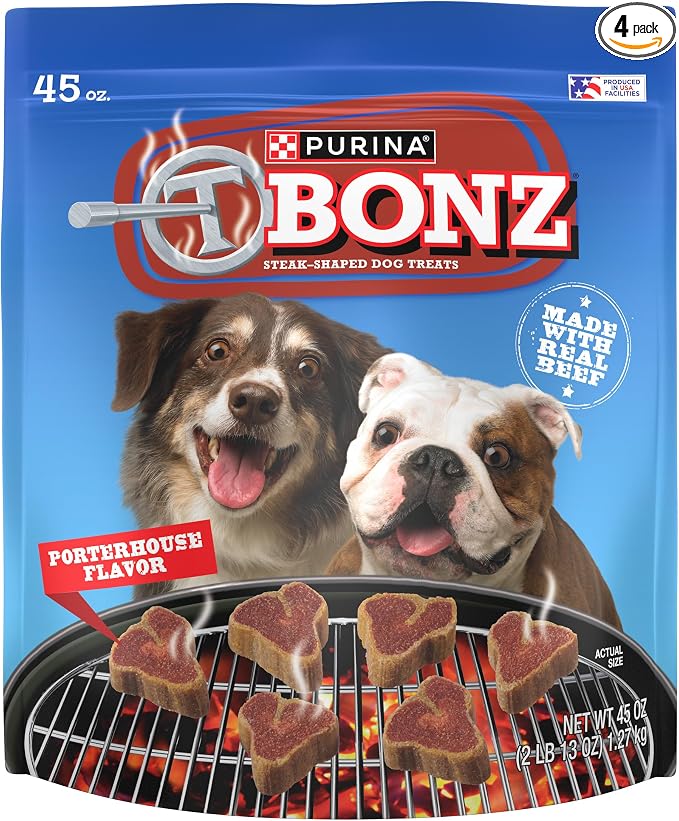 Purina T-Bonz Porterhouse Flavor Steak Shaped Treats for Dogs - 45 oz. Pouch