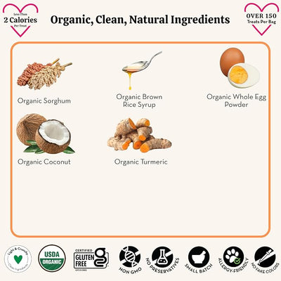Lord Jameson Sunny Side | Light & Crunchy Love Puffs Collection | Organic Dog Treats, Whole Egg Recipe, Gluten-Free, Preservative-Free, USDA Certified Organic. Made in USA