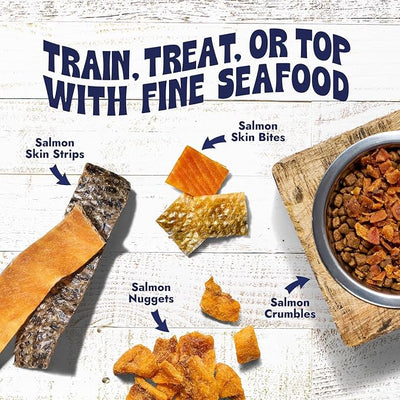 Finfare Freeze Dried Salmon Dog Treats, Protein & Omega-3s, Grain Free Salmon Dog Training Treats, Crafted in USA, Nuggets - 4oz