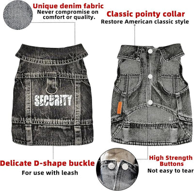 Dog Jeans Black Jacket Denim Pet Coat for Puppy Small Dogs Cotton Classic Overalls Male Cat Costumes Sleeveless Washed Vest Clothes Outfit T-Shirts Chihuahua,Yorkie,Teacup（X-Small）
