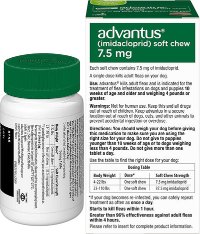 Advantus Dog Fast Acting Oral Flea Treatment Soft Chewable 4 - 22 lbs. | 7 ct.