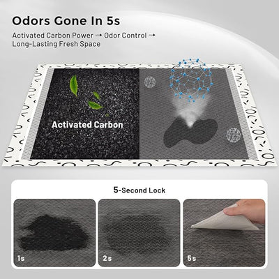ZOMISIA Charcoal Puppy Pee Pads for Dogs, 22"x22" 100 Counts + 2 Extra Health Monitoring Pads - Disposable Dog Potty Training Pads, Odor-Control, Super Absorbent & Leak-Proof