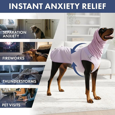 Spark Paws Anxiety Relief Vest for Dogs – Gentle Compression Dog Anxiety Suit, Calming Wrap for Separation Anxiety, Thunder, Fireworks, Suitable for Small Medium and Large Breeds - Purple - Size 2XL
