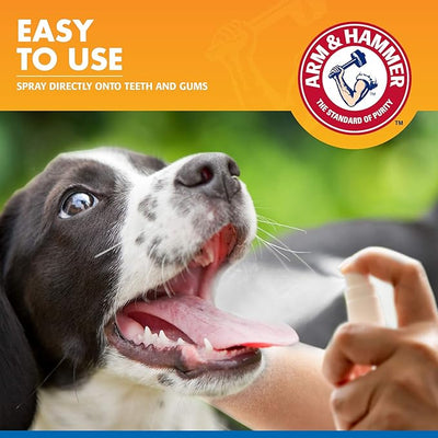 Arm & Hammer for Pets Tartar Control Dental Spray for Dogs Mint Flavor Baking Soda Brushless Reduces Plaque and Tartar Freshens Breath Plaque and Tartar Buildup Daily Use 4 FL OZ 24 Pack