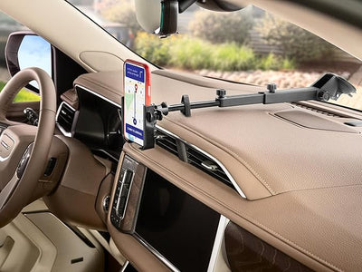 WeatherTech WindshieldFone with Extension - Universal Windshield-Mounted Car Phone Holder - Royal Blue Billet Knobs
