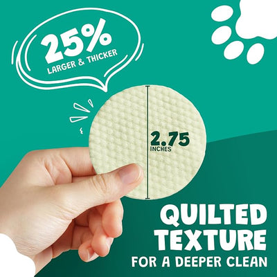 Scrubby Pet Dog Ear Wipes for Dogs | Extra Thick with Aloe Vera & Eucalyptus | 250 Count | Hypoallergenic Ear Cleaner for Dogs with Pearl Texture for Deeper Clean