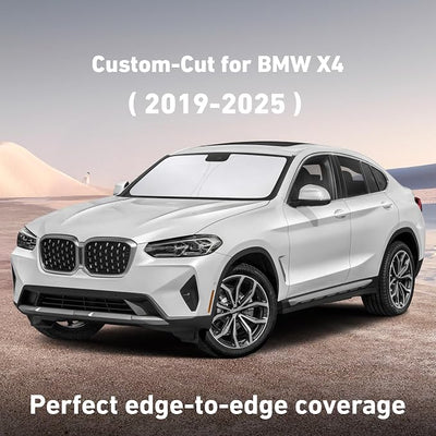 EcoNour Windshield Sunshade Compatible for BMW X4 2019-2023 2024 2025, Sun Visor for Front Windshield & Window Sun Shade Cover, UV Heat Blocker & Protector, Car Accessories
