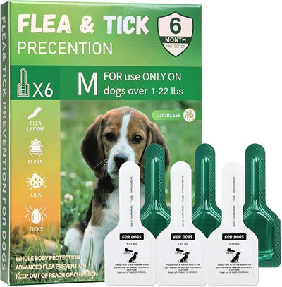 6Pcs Topical Dog Care Drops for Small Dogs 5-22 lbs, Monthly Outdoor Comfort Liquid for Dogs, Waterproof Pet Skin Care Formula, Easy-to-Apply Dog Care Drops, 6 Month Supply