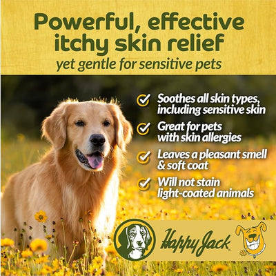 Happy Jack Xylecide Medicated Dog Shampoo for Itch Relief & Ringworm Control Fast-Acting Skin Care for Hot Spots, Dermatitis, Dandruff & Eczema Vet Trusted Dog Shampoo for At-Home Treatment (12 oz)