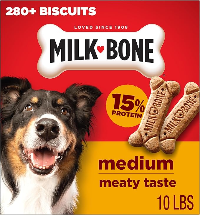 Milk-Bone Crunchy Medium Dog Treats, 10 Lb. Box, Original Beef Flavor
