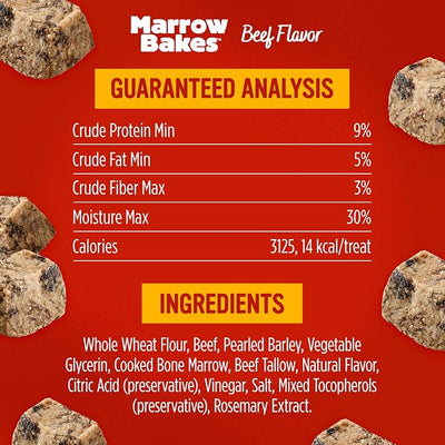 Blue Dog Bakery MarrowBakes Snacks | Small, Crunchy Beef Flavor Treat | Natural Healthy Dog Treats, 12 oz (Pack of 6)