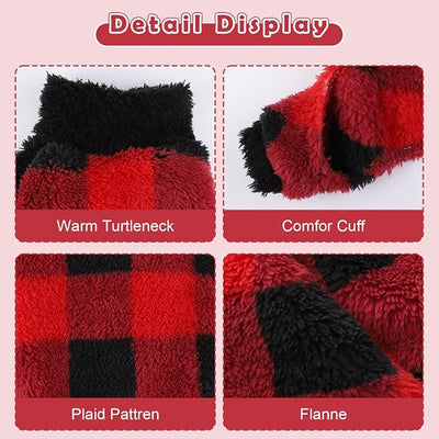 Sebaoyu Christmas Dog Pajamas for Small Dogs, Fleece Dog Sweater, Winter Cute Tiny Clothes Outfit Puppy Clothes Pet Jumpsuits Chihuahua Yorkie Cat Clothing,Red,Small