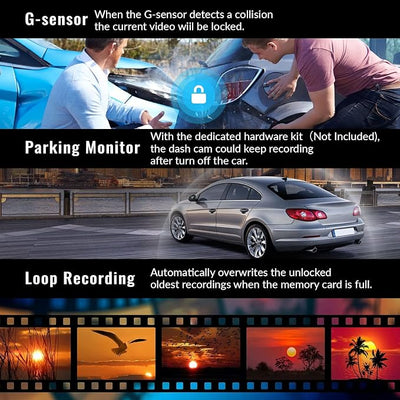 Mirror Dash Cam with Wireless Apple Carplay&Android Auto,11.26" Voice Control Rear View Mirror 1080P Front and Rear View Dual Cameras,FM Transmitter,Night Vision,Parking Assistance, WDR,Loop Recording