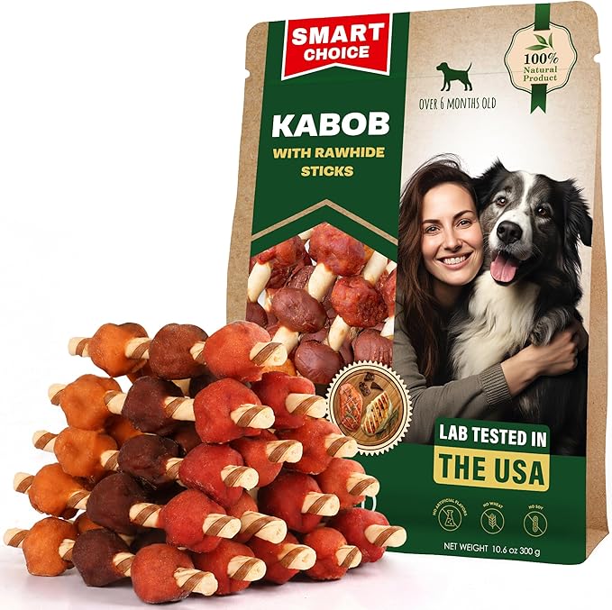 Beloved Pets Dog Treats Rawhide Kabobs with Duck & Chicken Human Grade Meat 10.6 Oz - All Natural & Dried Snacks - Grain Free Long Lasting Chews for Large & Small Dogs - Best Sticks for Training