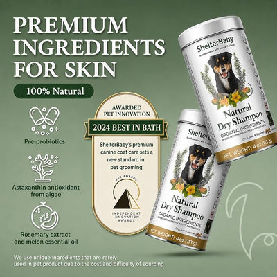 Dry Shampoo for Dogs – Antifungal Itchy Skin & Hot Spot Relief, Yeast Infection & Paw Licking Treatment, Dog Powder with Allergy Support