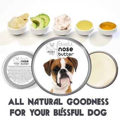 The Blissful Dog Fawn Boxer Nose Butter for Dry, Cracked Skin, Lick-Safe Dog Nose Balm with Moisturizing Shea Butter, Almond, Olive, and Essential Oils, Pet Supplies, Uncented, 2 oz.