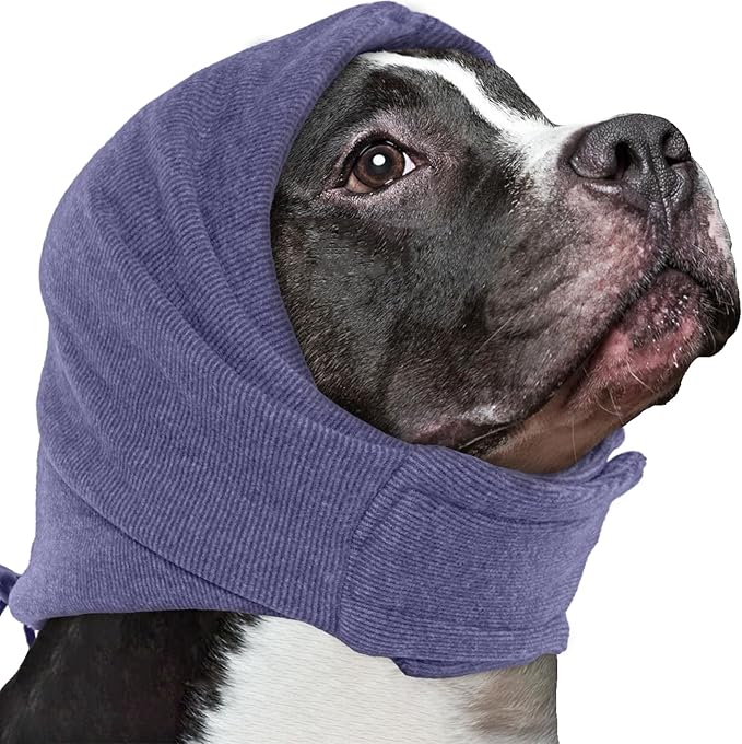 Nanaki Dog Calming Hoodie, No Shake Ear Wraps for Dogs, Ear Protection Cover Muffs, Head Warp for Anxiety Relief, Noise Reduction, Hematoma, Grooming and Force Drying Protector, Dog Snood for Eating