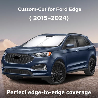 EcoNour Windshield Sunshade Compatible for Ford Edge 2015-2022 2023 2024, Sun Visor for Front Windshield & Window Sun Shade Cover, UV Heat Blocker & Protector, Car Accessories