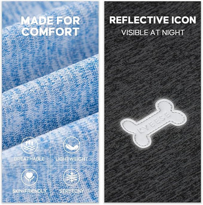 KYEESE 2Pack Dog Shirt, Lightweight Sun Protection Sleeveless Dog T Shirts for Small Medium Dogs Boy, Breathable Pet Reflective Tank Top Summer Dogs Clothes for Outdoor Walking, Grey+Light Blue, XL