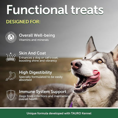 Nature's Protection Low Calorie Dog Treats for Training - Functional Treats for Digestion, Perfect for Small, Medium & Large Breed Dogs with Light Fur (Superior Care - White Fish & Rice, 5.29 oz)