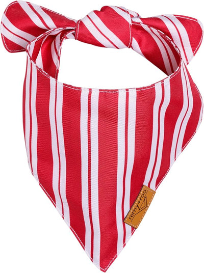 Remy+Roo Dog Bandanas - 2 Pack | Winter Christmas Dog Bandanas Set | Premium Durable Fabric | Patented Shape Bandanas for Dogs (Winter, Large)
