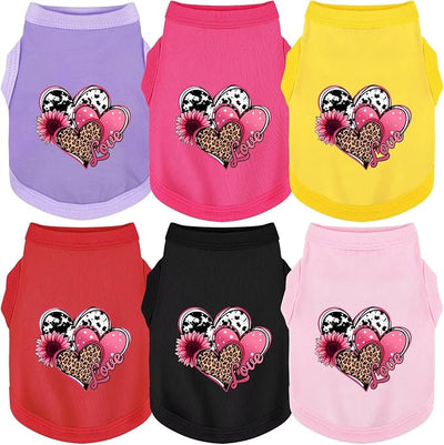 Discover Cozy Cotton Canine Wear: Soft, Lightweight, and Breathable Dog Shirt Vest with Eye-Catching Graphics (Hearts and Love), Keeping Your Furry Friend Comfy! Black XS