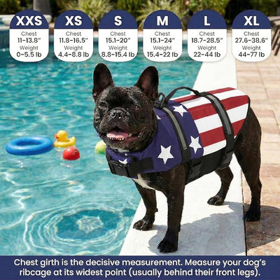 Doglay Dog Life Jacket for Swimming and Boating, Adjustable Puppy Life Vest with Reflective Stripes, Superior Buoyancy Pet Swimming Vest for Small Medium and Large Dogs