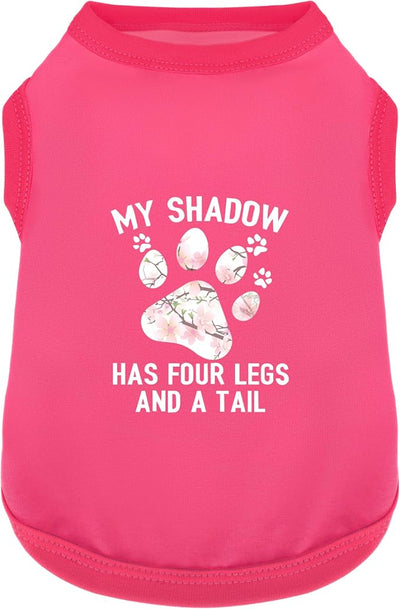 Discover Cozy Cotton Canine Wear: Soft, Lightweight, and Breathable Dog Shirt Vest with Eye-Catching Graphics (My Shadow HAS Four LESGS and A Tail), Keeping Your Furry Friend Warm! Rose Pink 3XL